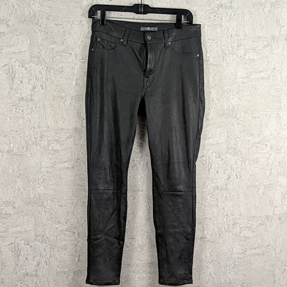 Gray leather pants